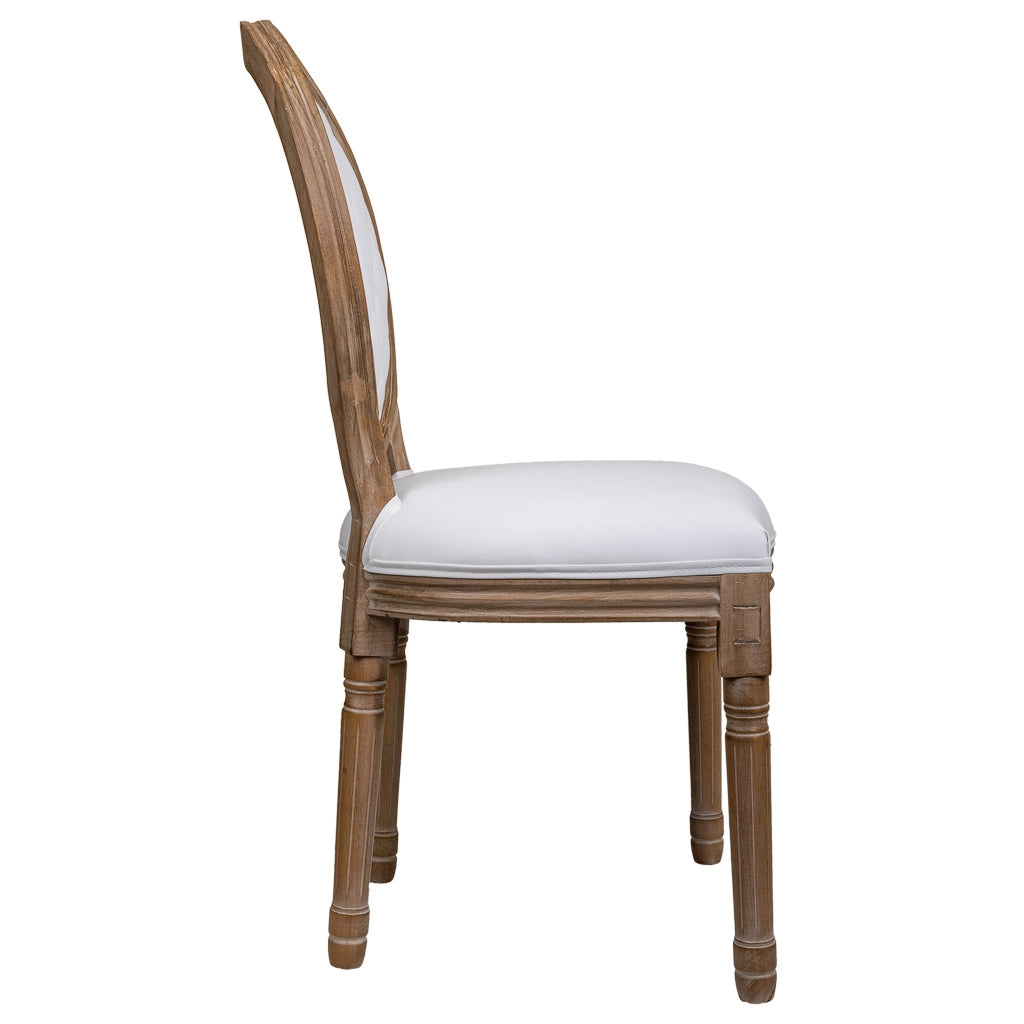 sedia in legno imbottita bianca 48x46x48/96h