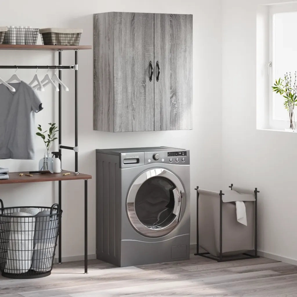 Mobile a Parete Grigio Sonoma 69,5x34x90 cm Legno Multistrato 834984