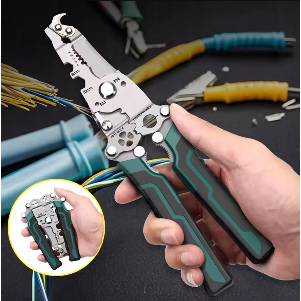 Multitool Pieghevole ProTool FoldX 13 in 1 – Acciaio Inossidabile, Impugnature Antiscivolo | Per Fili 6–18 mm
