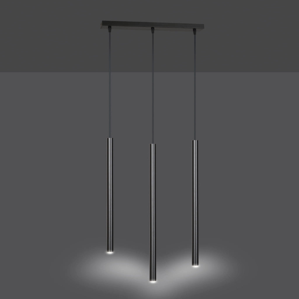Lampadario Emibig Selter 3 Nero 3xG9 Alluminio H120cm