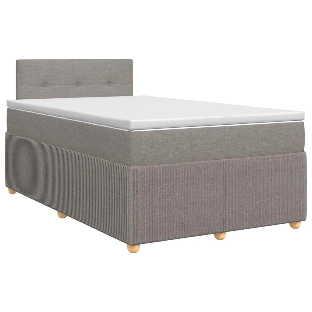 Letto box spring con materasso Tortora 120 x 190 cm Tessuto 3451423