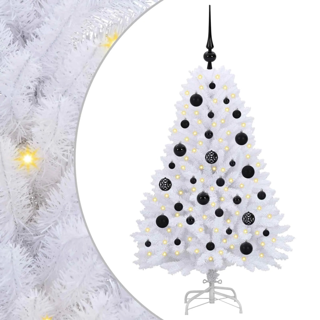 Albero di Natale Artificiale-Albero Natalizio con Rami Pieghevoli Bianco 120 cm 593367
