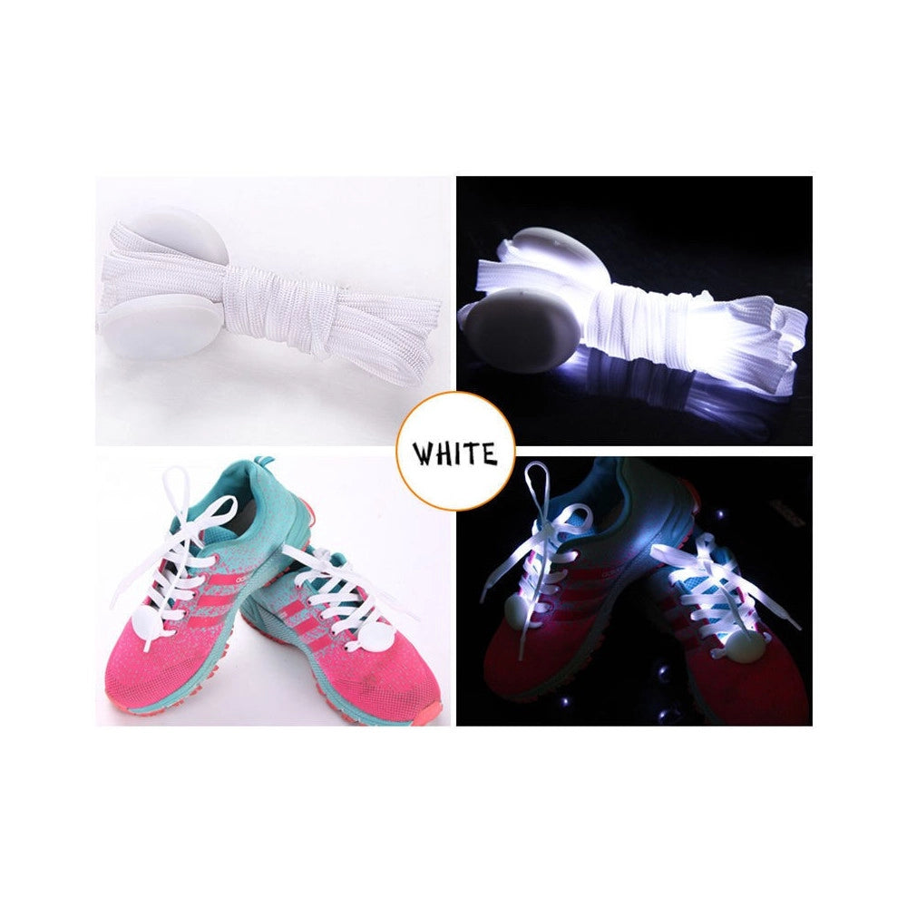 Trade Shop - Coppia Di Lacci Piatti Per Scarpe Colorati Con Luci A Led Stringhe Sneaker -