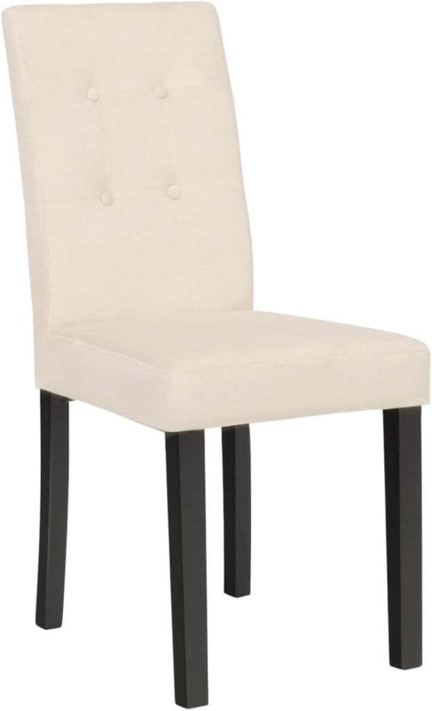 Lote de 4 sillas POLGA tapizadas en terciopelo beige con patas negras