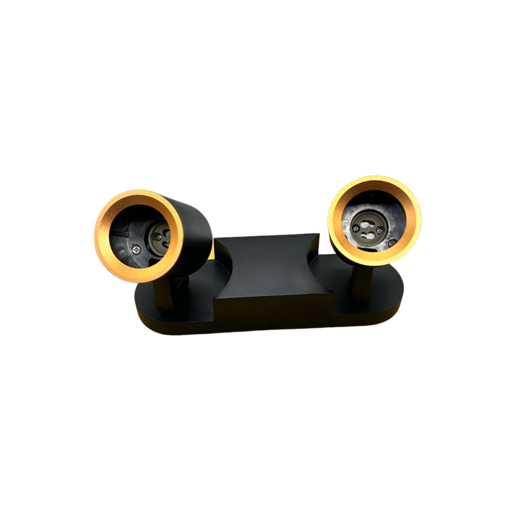 Plafoniera lampada da soffitto Nero e Oro faretto direzionabile e attacco per lampade GU10 ad 2 diffusori