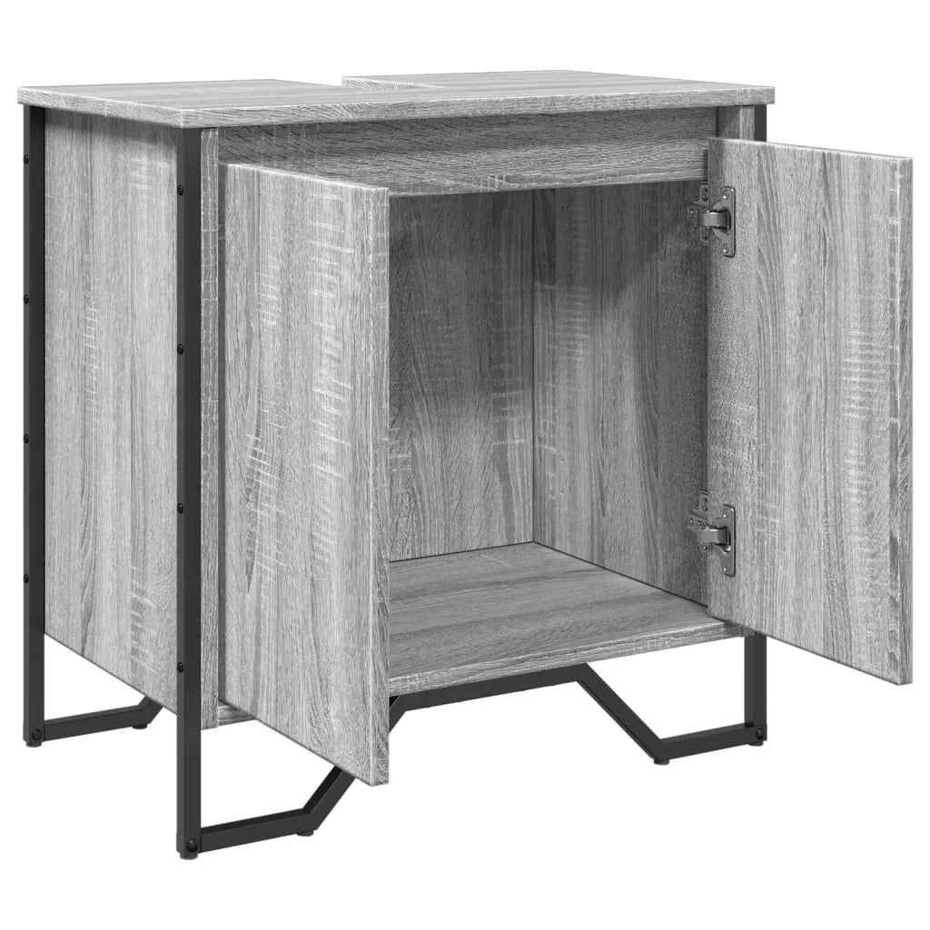 Mobile Lavabo Bagno Grigio Sonoma 60x35x60 cm in Truciolato