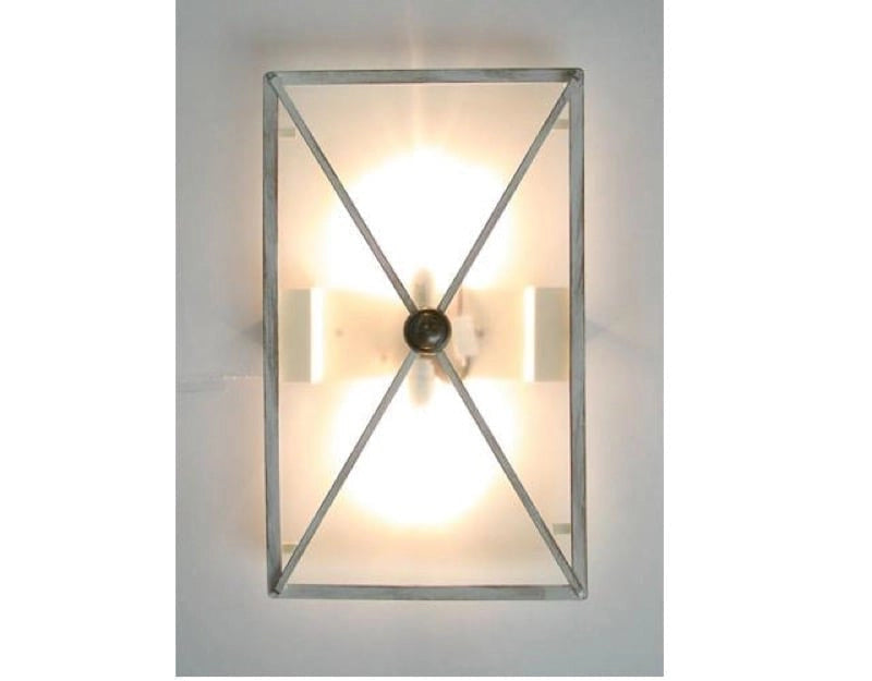 LANTERNA LAMPADA APPLIQUE PLAFONIERA VALU' 50X30 FERRO BATTUTO