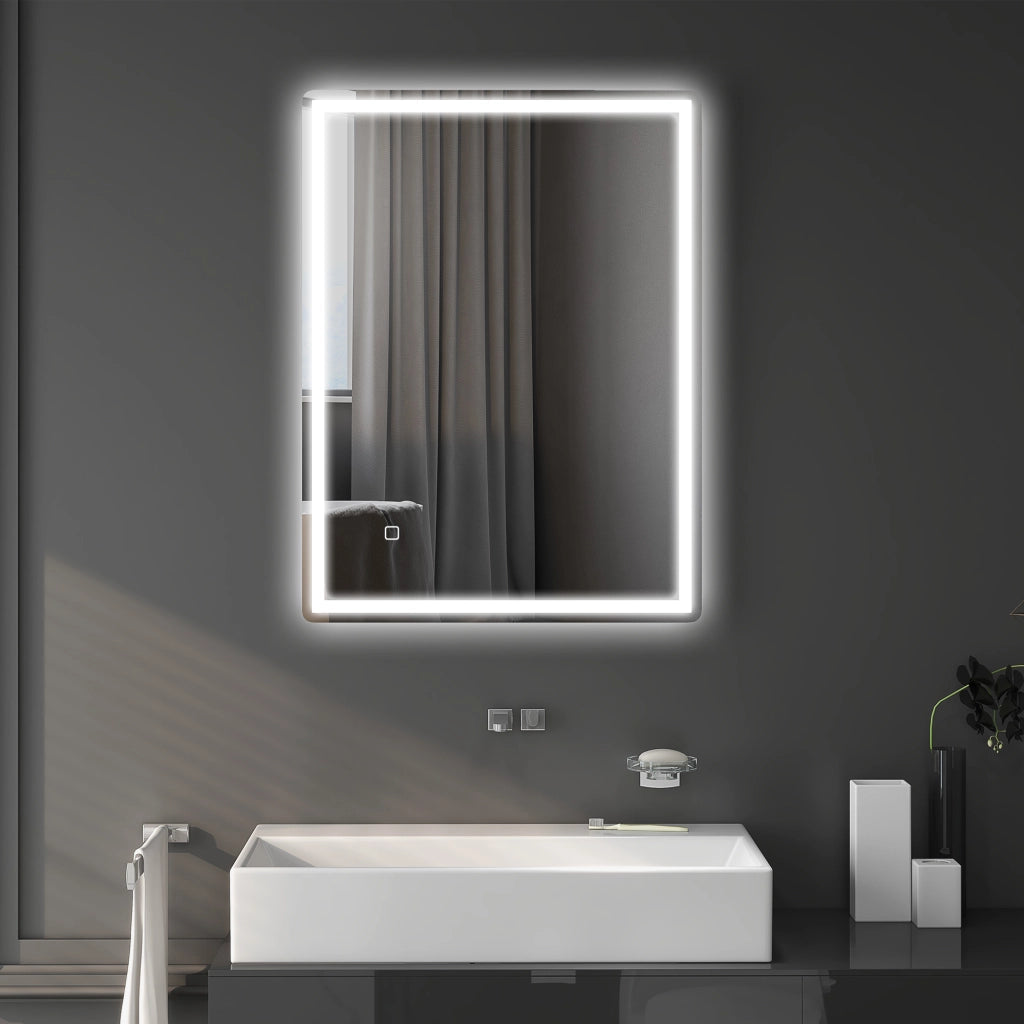 Specchio da Bagno con LED e Antiappannante ¨C zephmum ¨C Bianco 60x80x4 cm