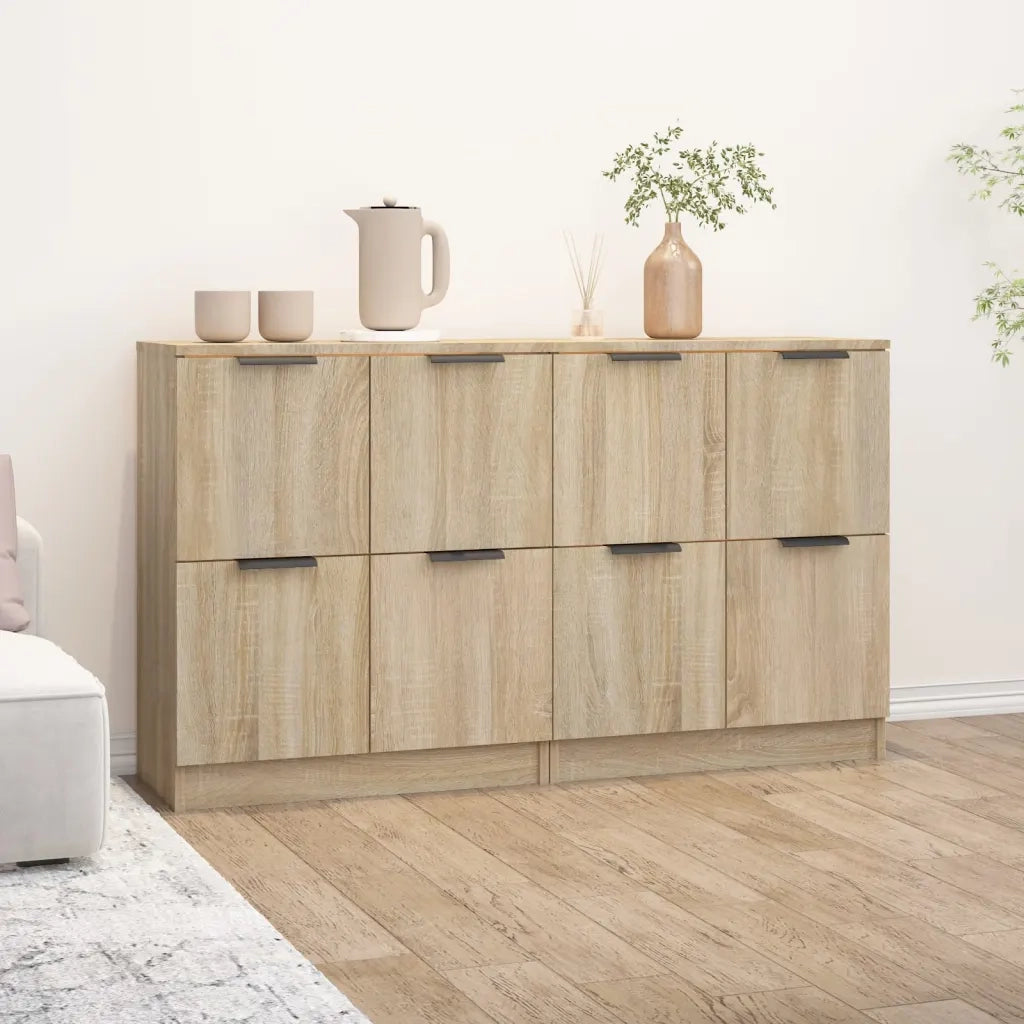 Credenze 2 pz | Madia | Buffet da pranzo | Armadio da pranzo Rovere Sonoma 60x30x70 cm in Legno Multistrato
