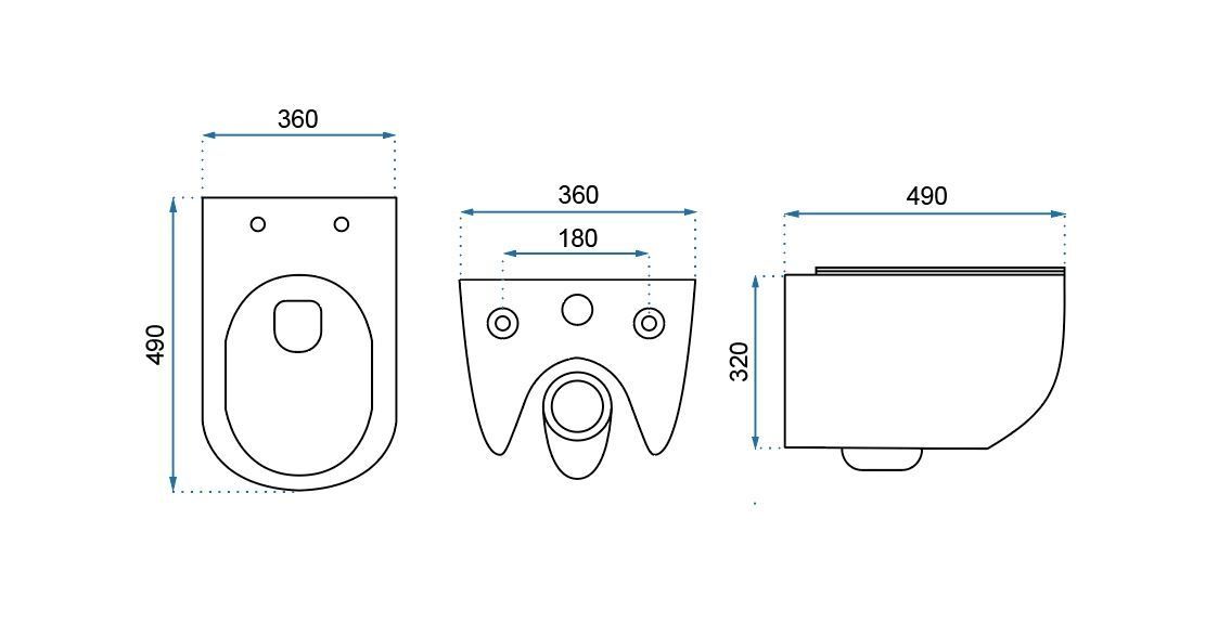 Set Wc Vaso + Bidet Carter Bianco Sospeso
