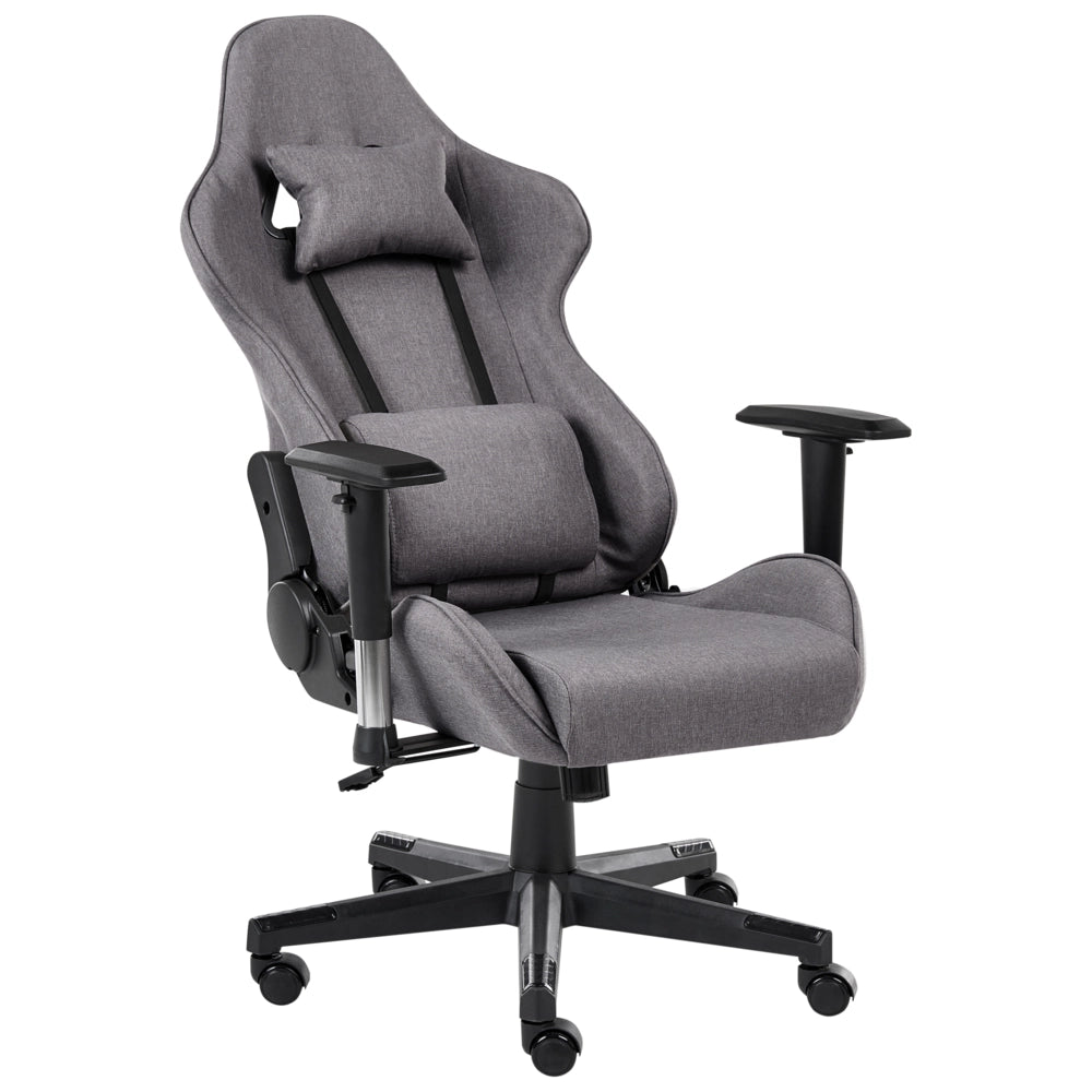 Sedia da ufficio ergonomica in tessuto con braccioli regolabili di colore grigio scuro poltrona gaming stile moderno