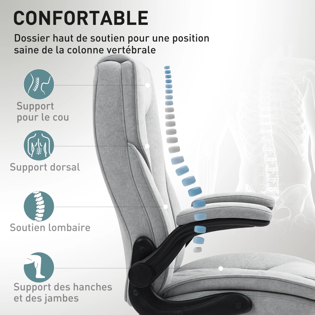 Sedia da ufficio ergonomica ¨C zephmum ¨C Grigio 70x70x114-122 cm