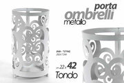 Portaombrelli in Ferro Forma Tonda Bianco 22 x 42 cm
