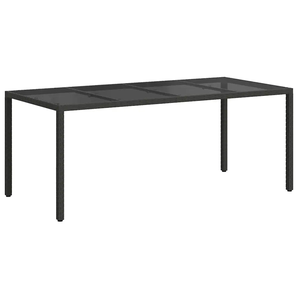 Tavolo da Giardino Nero 190 x 90 x 75 cm polyrattan 362547