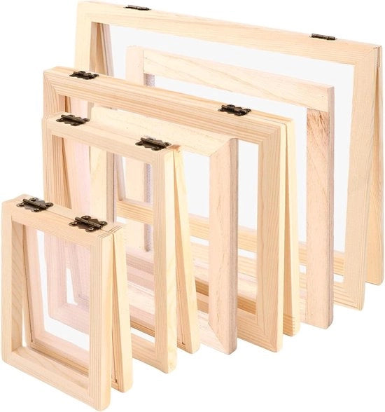 Set di Cartelle in Carta per Arte e Fai da Te - 6 Misure - Contenitore per Piante - Set di Stampa a Seta - Fai da Te - A4 A5 A6 A7 - 25 x 34 cm - 6 Pezzi
