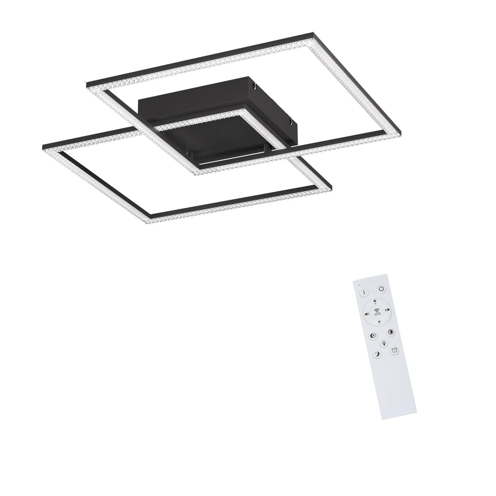 ZMH Lampada da soffitto moderna a LED in cristallo quadrato 2 luci dimmerabili con telecomando 52 W