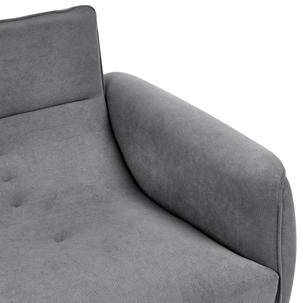 Divano 3 posti Grigio Scuro Poliestere Rivestimento idrorepellente Soggiorno Stile Moderno