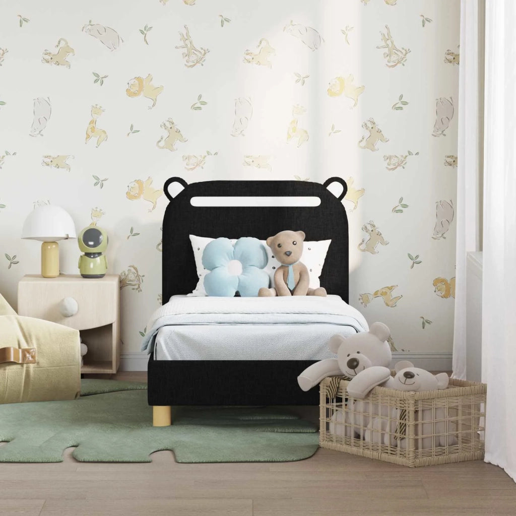Struttura letto per bambini con testata-Giroletto per bambini Nero 70 x 140 cm 213546