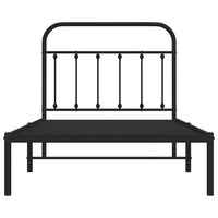 Giroletto con Testiera in Metallo Nero 100x190 cm 352572