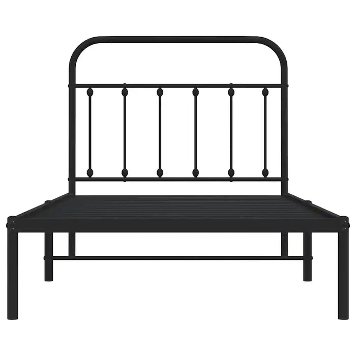 Giroletto con Testiera in Metallo Nero 100x190 cm 352572