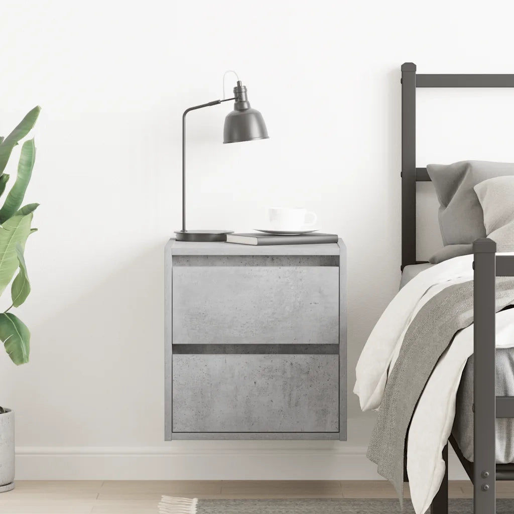 vidaXL Comodino a Muro Grigio Cemento 38x34x40 cm