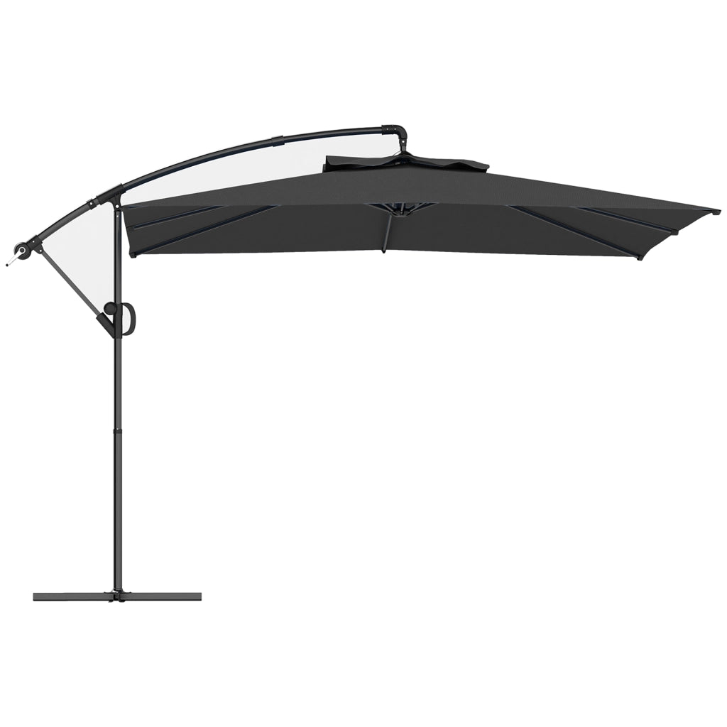 Parasole quadrato inclinabile 3x3 m ¨C zephmum ¨C grigio scuro