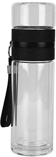 Tè in doppio strato - Vetro borosilicato - 500 ml - Acciaio inossidabile - Accessori per la preparazione del tè - Manico rimovibile