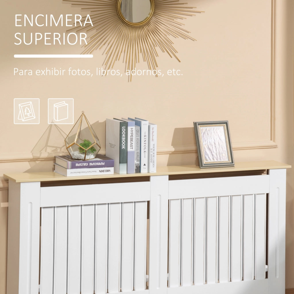 Copriradiatore in MDF con dispositivo antivolto ¨C zephmum ¨C Bianco 152x19x83 cm