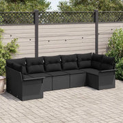 Set Divano da Giardino con archiviazione 7 pcs Nero Poly Rattan 3354182