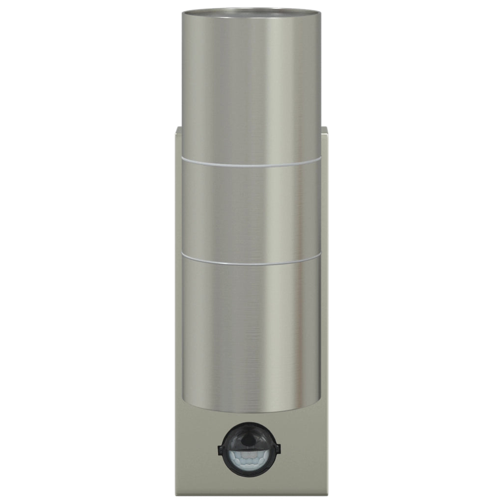 Lampade da Parete da Esterno con Sensore 2 pcs Argento Acciaio Inossidabile IP44