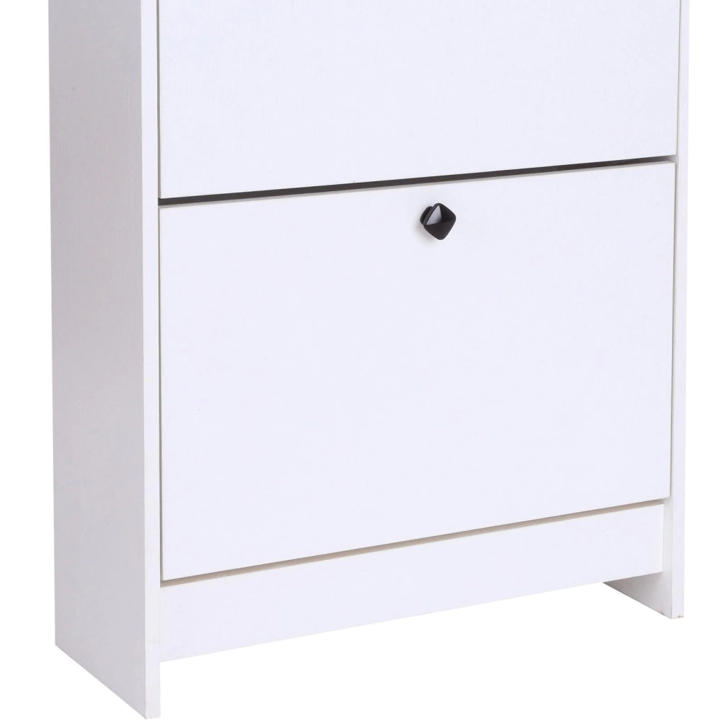 Scarpiera 3 Scomparti in Legno Bianco 60x24x132 cm