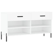 Panca portascarpe/stivali cassettiera scaffale mobiletto portaoggetti per ingresso 102 x 35 x 55 cm legno ingegnerizzato bianco 02_0022883