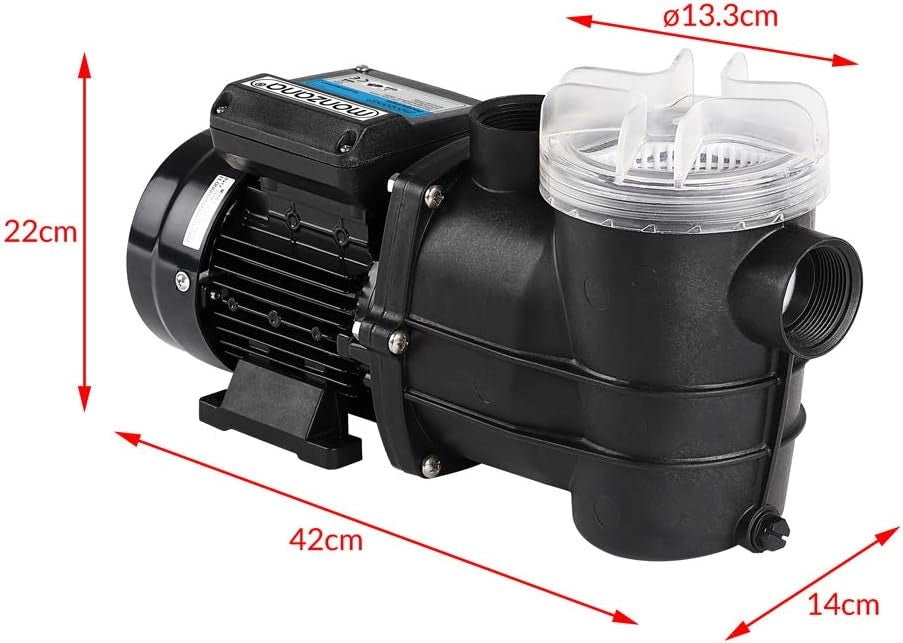 Pompa di filtraggio 10.980 l/h prefiltro Pompe per Piscina sistemi di filtraggio a Sabbia Altezza Portata 11 m