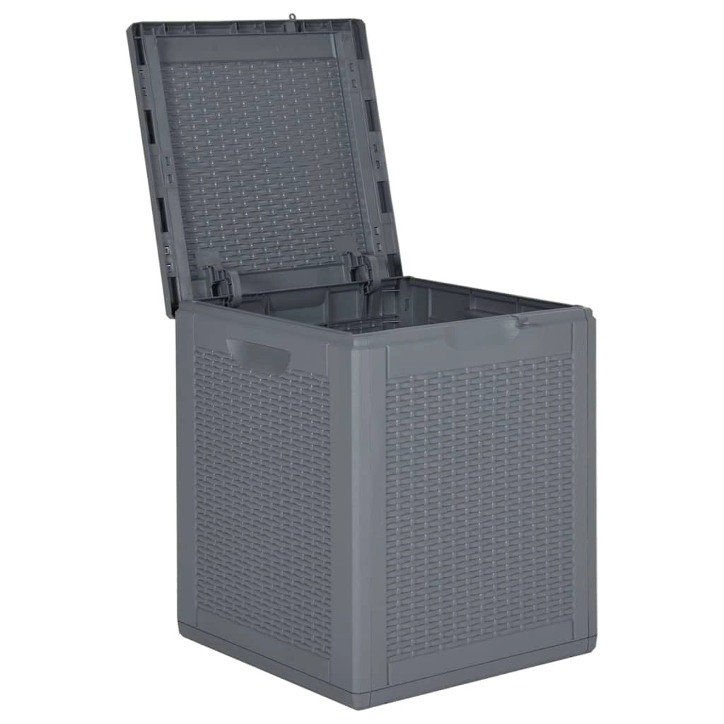 Cassapanca/contenitore da giardino in rattan PP grigio 90L (02_0013092)