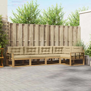 Set di divani da esterno 4 pz Bianco e Beige Poliestere 3386457