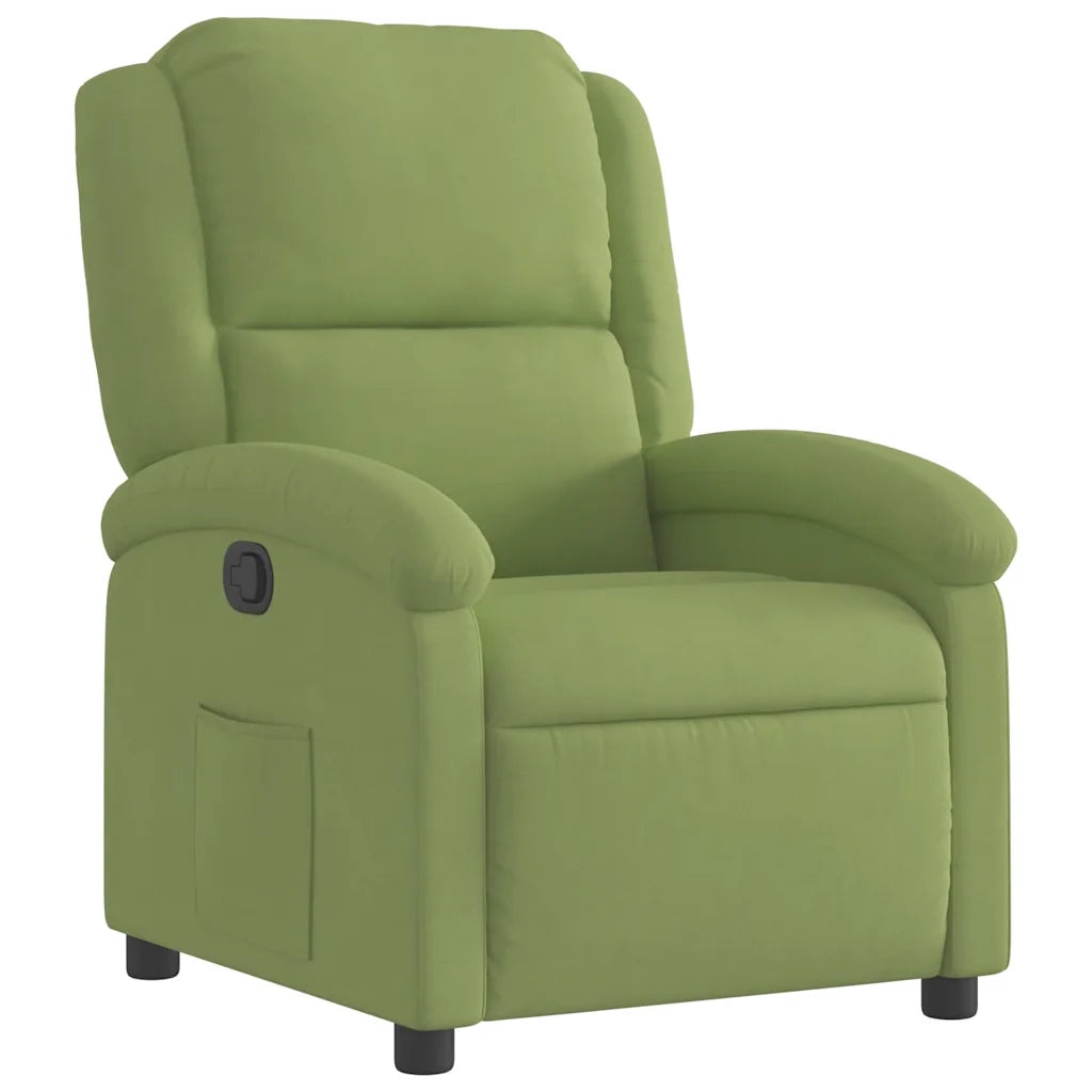 Divano Sedia-Poltrona Reclinabile Verde Chiaro in Velluto 881329