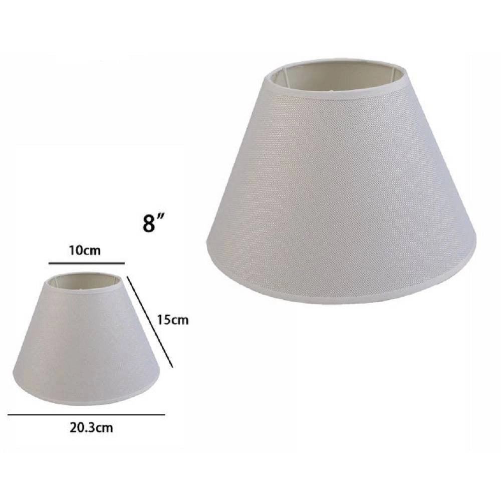 Trade Shop - Paralume Conico Cilindro Classico Ricambio Per Lampada E Applique In Tessuto Tnt - Bianco   -8"   -