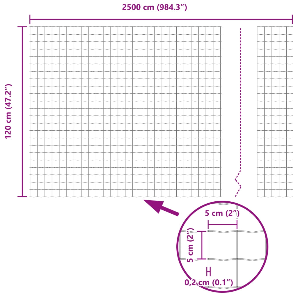 Recinzione Euro Verde 1.2x25 m Acciaio