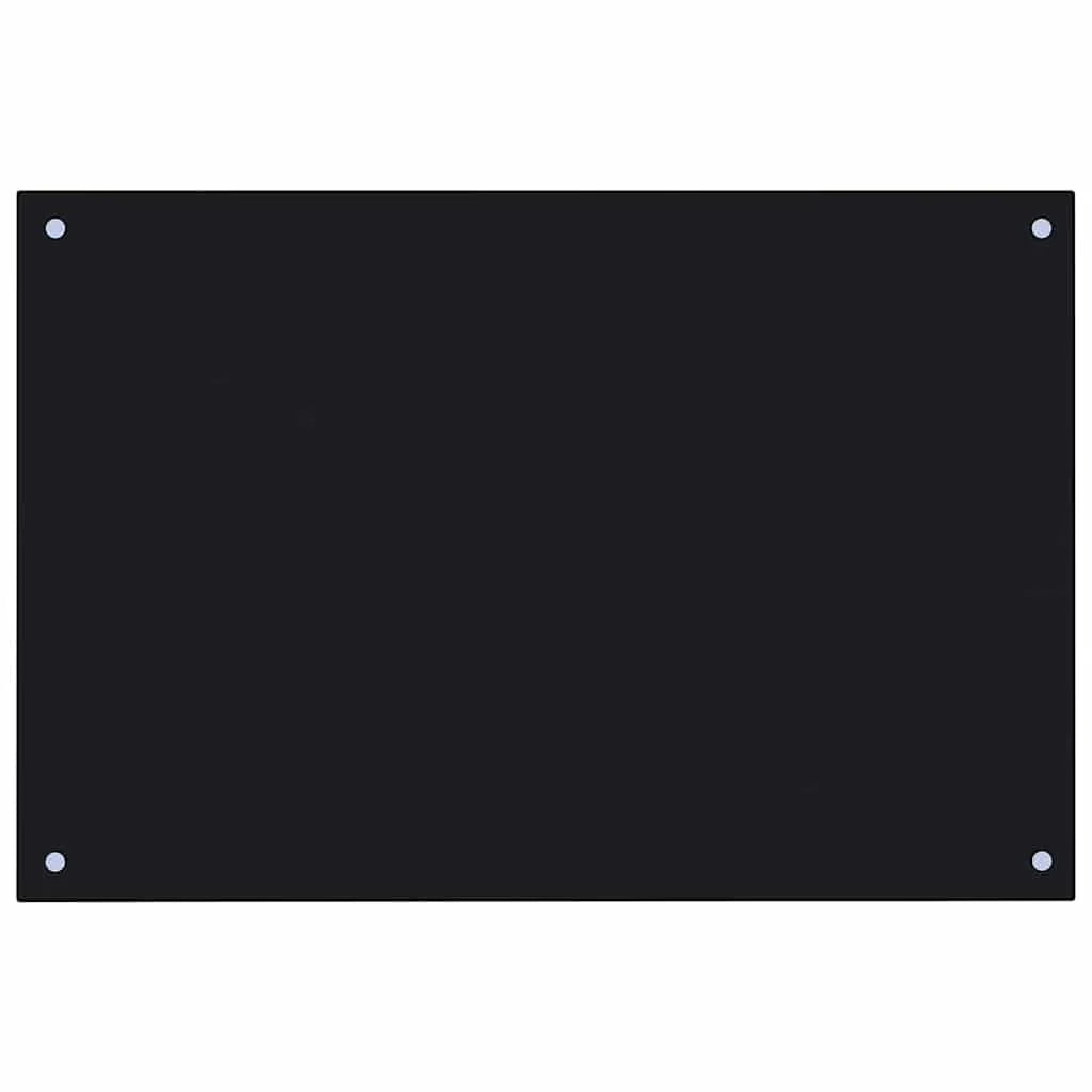 Set di 2 paraschizzi moderni per cucina neri 90 x 60 cm design elegante resistenti al calore in vetro temperato nero 02_0056231