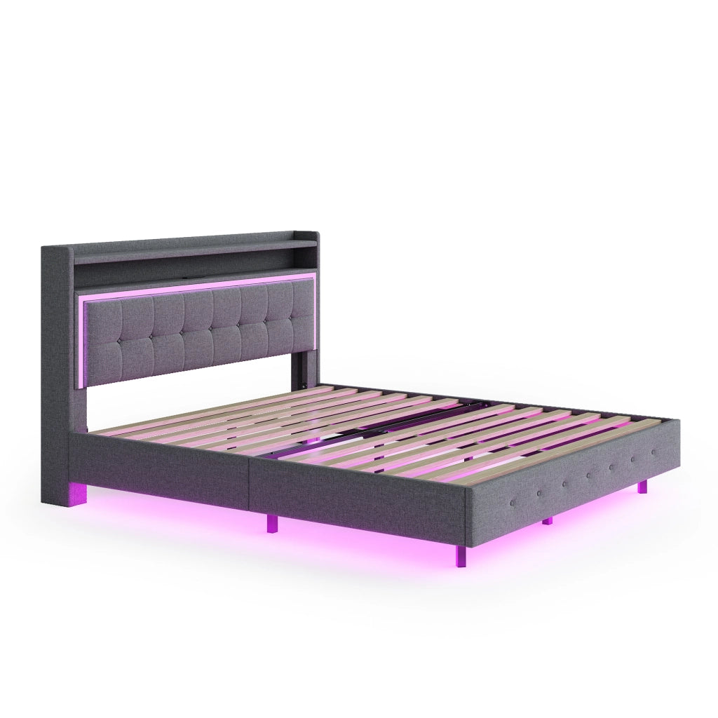 letto imbottito lino grigio 140 x 200 cm