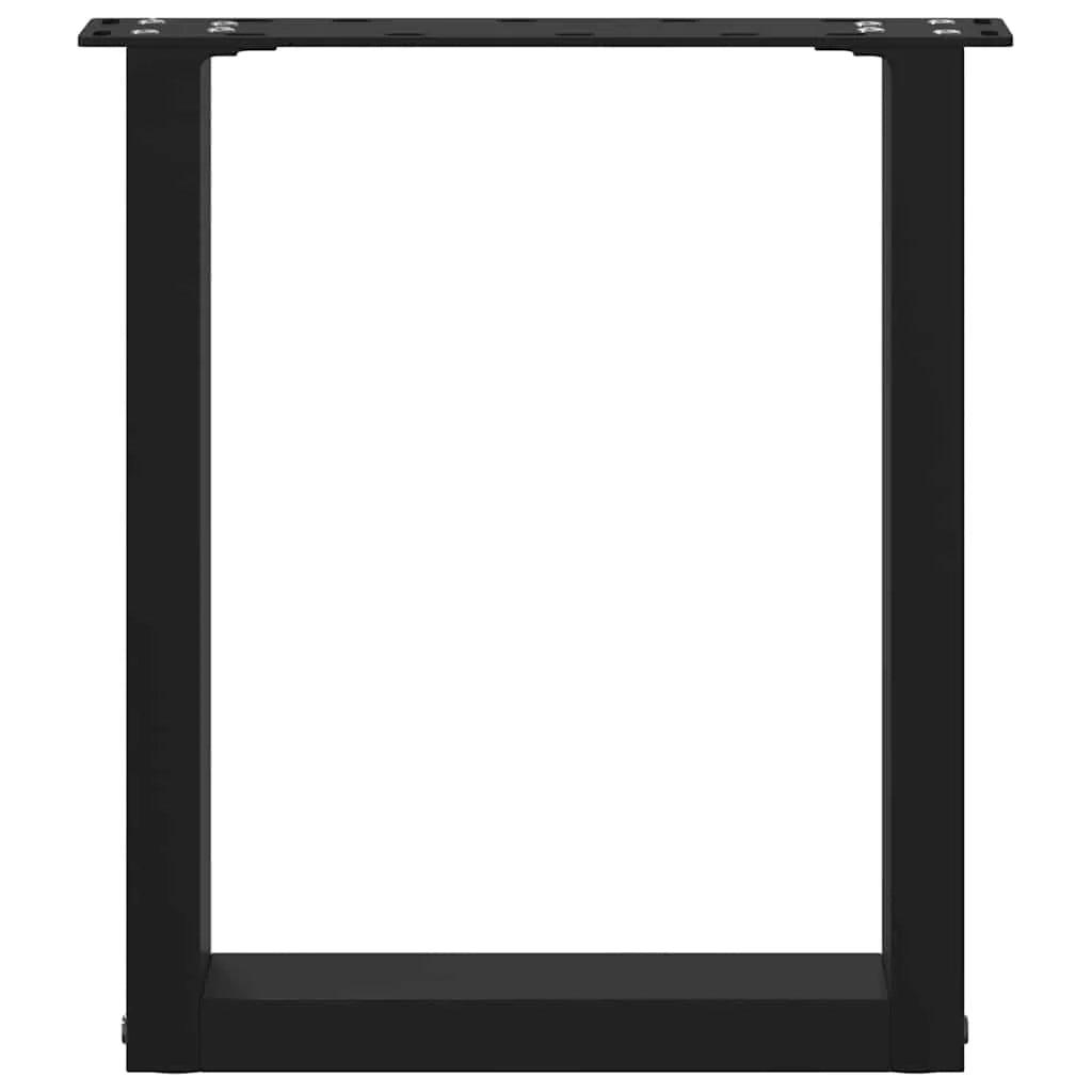 Set di 2 gambe regolabili per tavolino da caffè a forma di U design moderno 28 x 43 cm acciaio nero 02_0057388