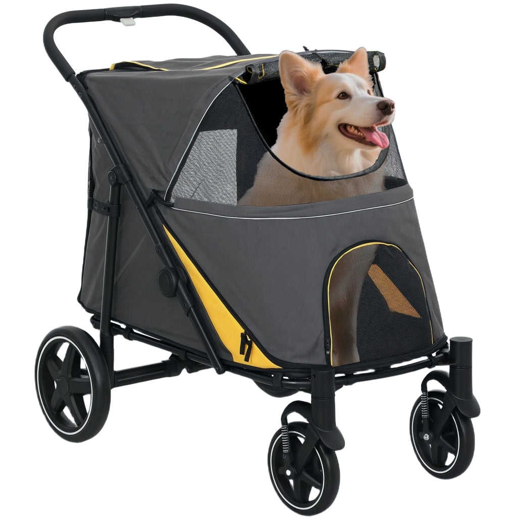 Carrello Trasporto Cani Pieghevole ¨C Zephmum ¨C Grigio Scuro