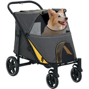 Carrello Trasporto Cani Pieghevole ¨C Zephmum ¨C Grigio Scuro