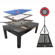 Tavolo Multi Gioco 7-in-1 7ft (213 cm) Grigio con Freccette LED