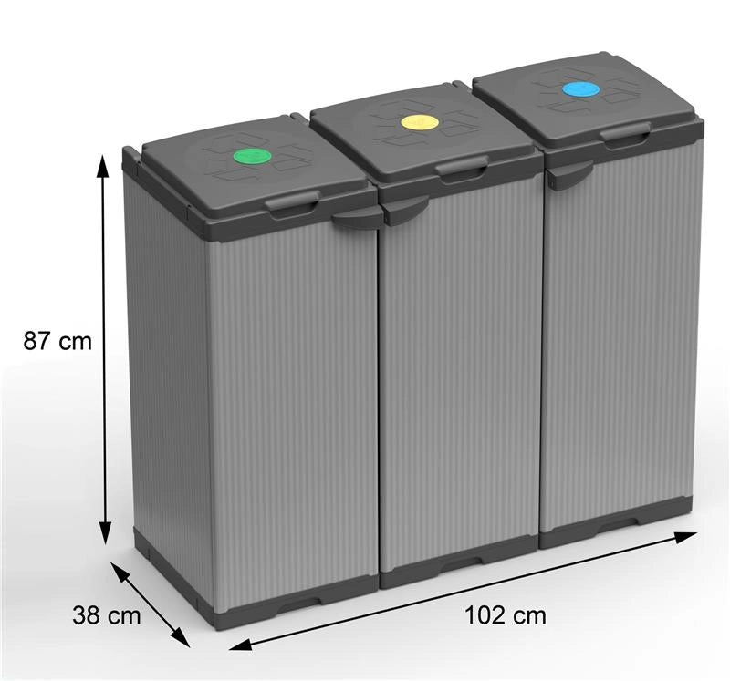 NUOVO MOBILE PORTASACCO TRIS PER SACCHI DA 80 LT PER INTERNI ED ESTERNI 102LX38PX87H CM