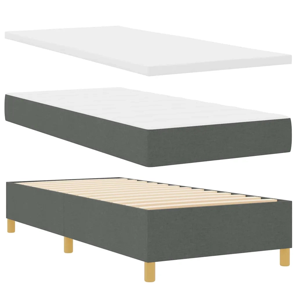 Letto a molle con materasso Grigio scuro 90 x 190 cm Tessuto 3339582