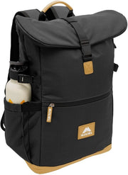 Zaino Rolltop Uomo e Donna Nero - Grande [30-35L] Zaino da Lavoro con Tasca per Laptop - Tasca Freddo e Cuscino Termico | Antifurto | per lavoro, università, viaggi e sport