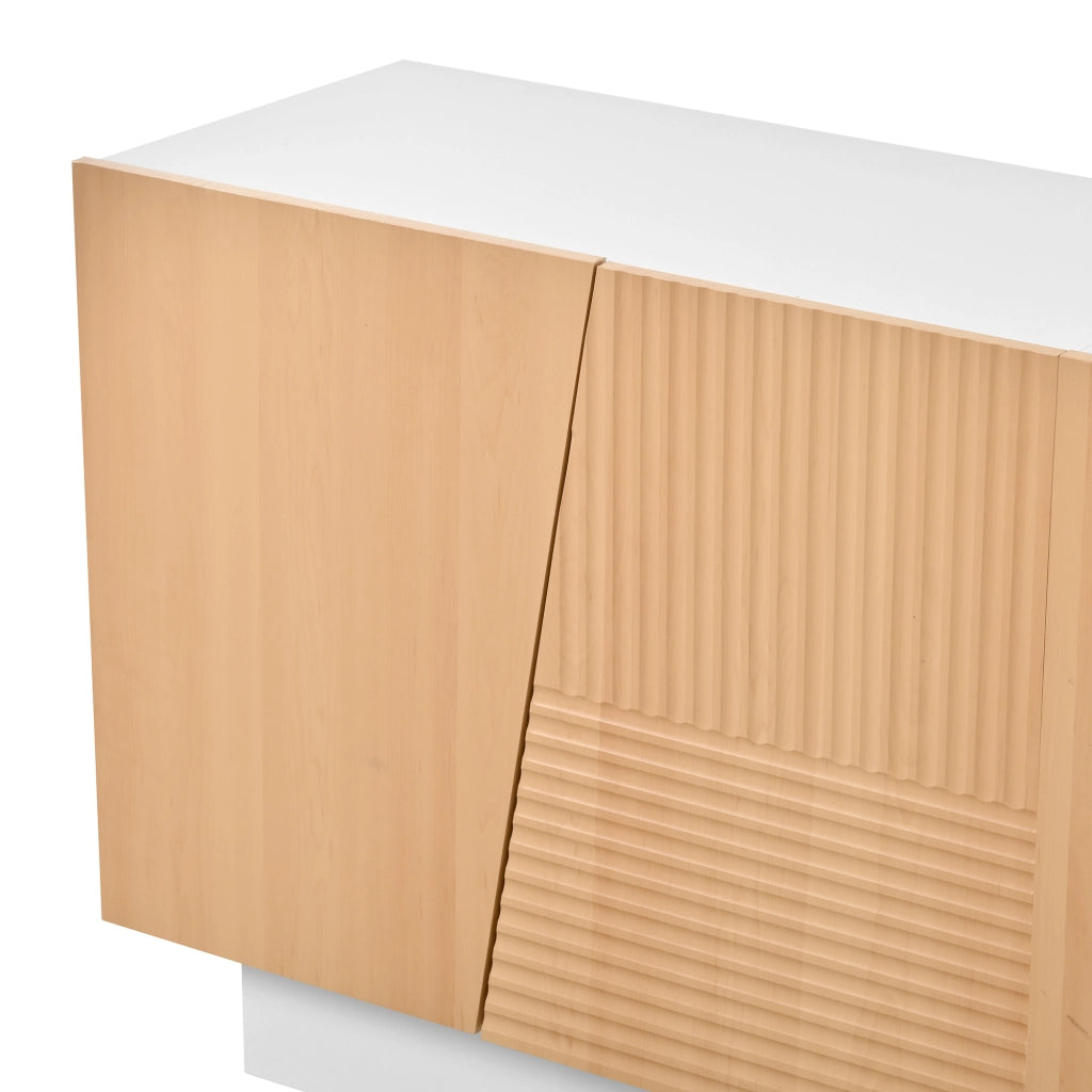 Credenza e madia con 4 ante, 2 vani separati e ripiani regolabili, per soggiorno, 160 × 40,5 × 72 cm