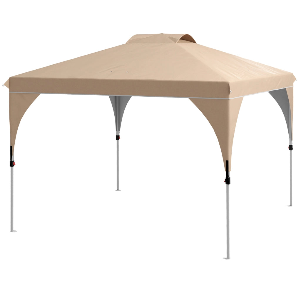 Gazebo da Giardino Pieghevole 3x3 m ¨C zephmum ¨C Grigio con Sacchetto Trasporto