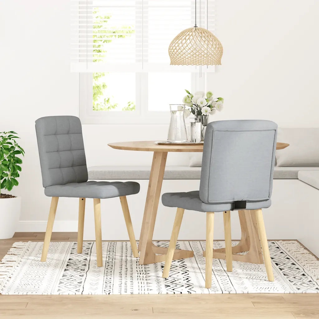 vidaXL Sedie da Pranzo 2 pz Grigio Chiaro in Tessuto